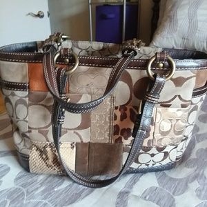 Multi-pattern Coach Tote